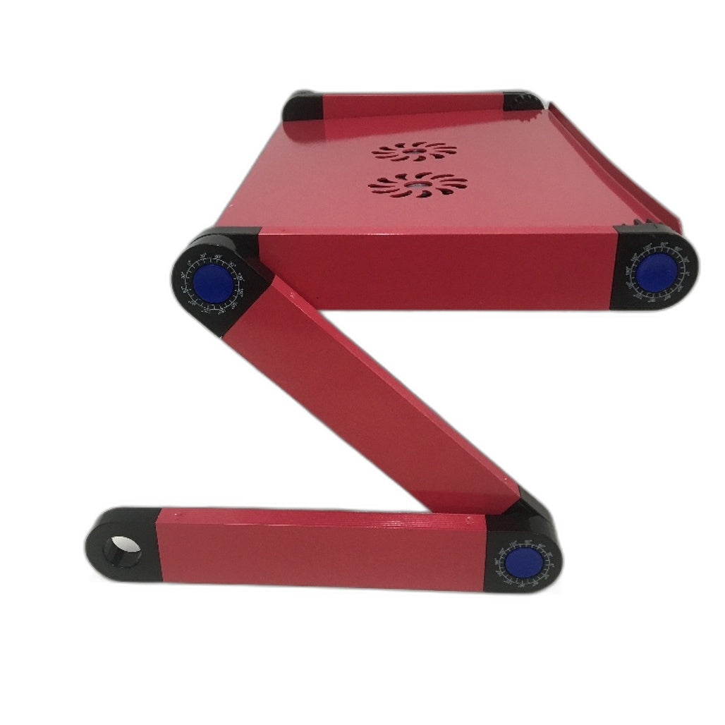 Multifunctional Aluminum Red Laptop Table with USB Fan and Mouse Pad NEW