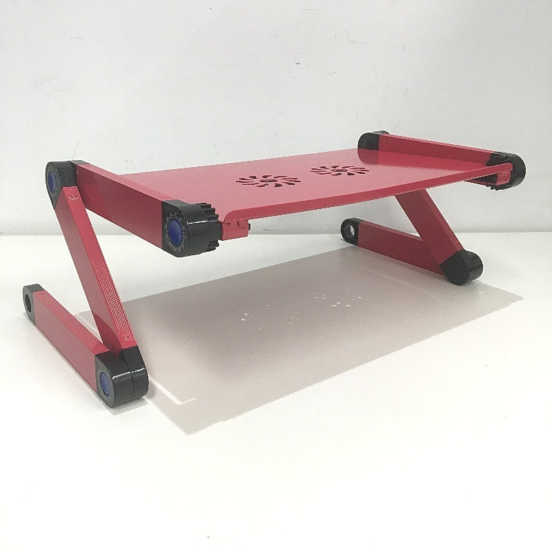 Multifunctional Aluminum Red Laptop Table with USB Fan and Mouse Pad NEW