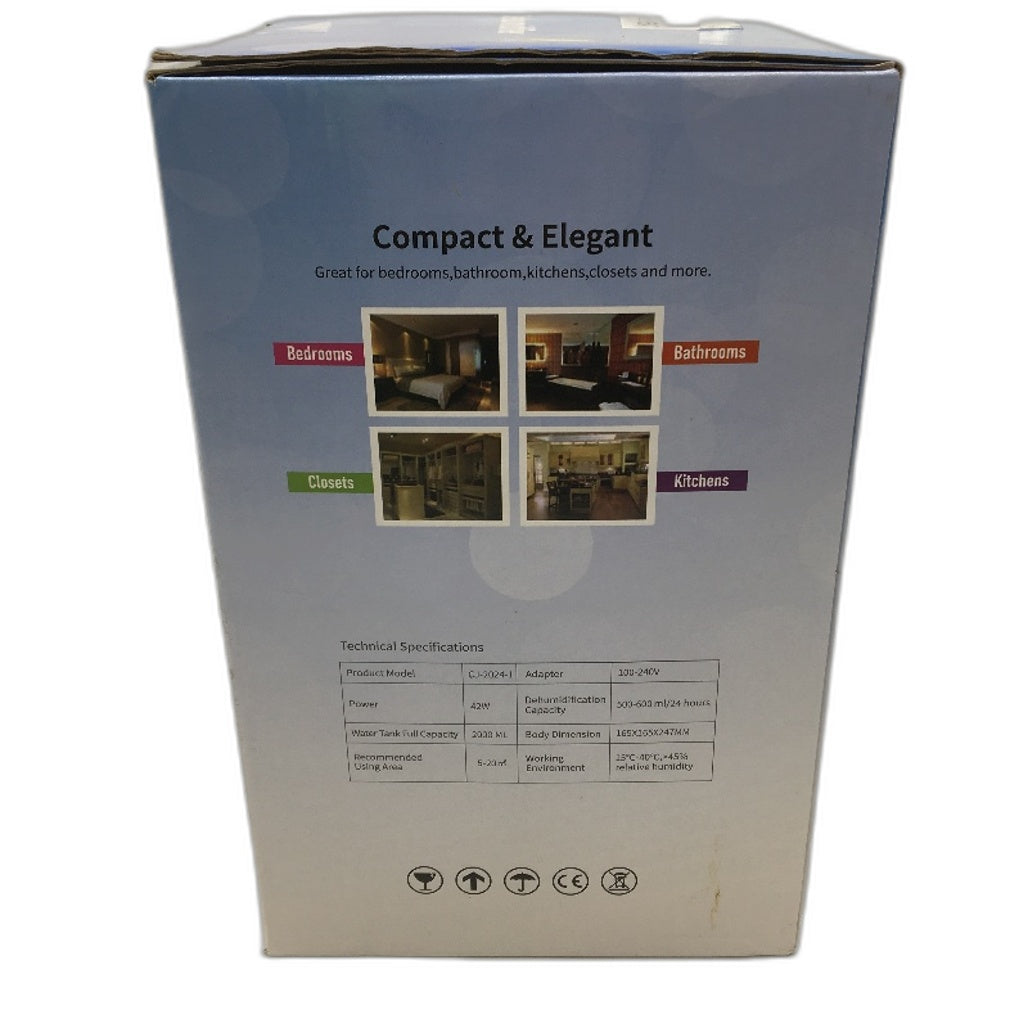 Compact 42W 2000mL Tank RGB Thermoelectric No Compressor Dehumidifier NEW