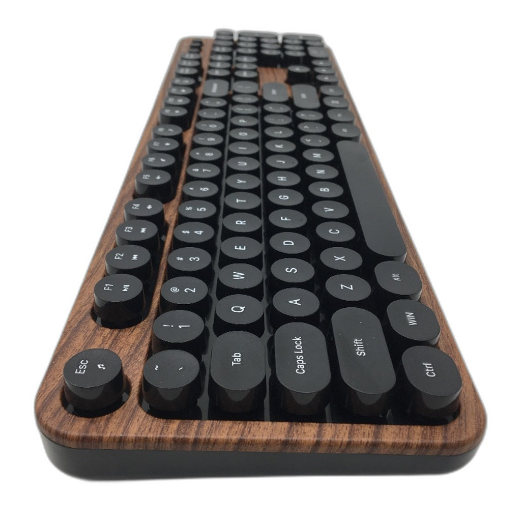 Otto Wood Style Retro Typewriter Wireless Full Sized Keyboard and Mouse Set NEW