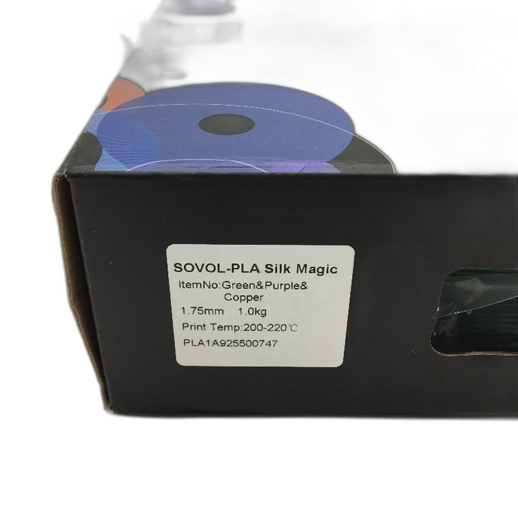 Sovol 1.75mm Silk PLA 3D Printer Filament Tricolour Green Purple Copper NEW