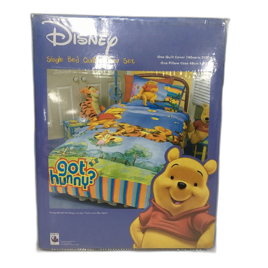 Disney Winnie The Pooh & Tigger Hunny Cotton Blend Quilt Cover Set SINGLE NEW