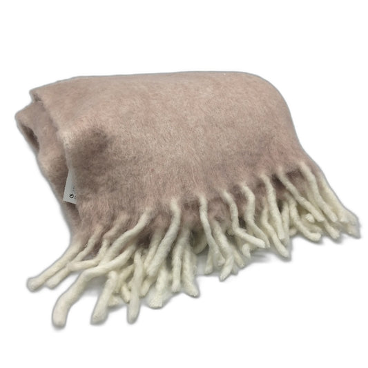 H & M Home Pink & White Super Soft Deluxe Fringed Throw Blanket 130x170cm NEW