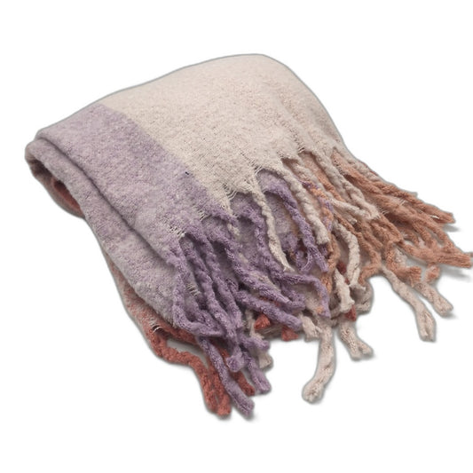 Habitat Pink Check Super Soft Deluxe Fringed Throw Blanket 135x150cm NEW