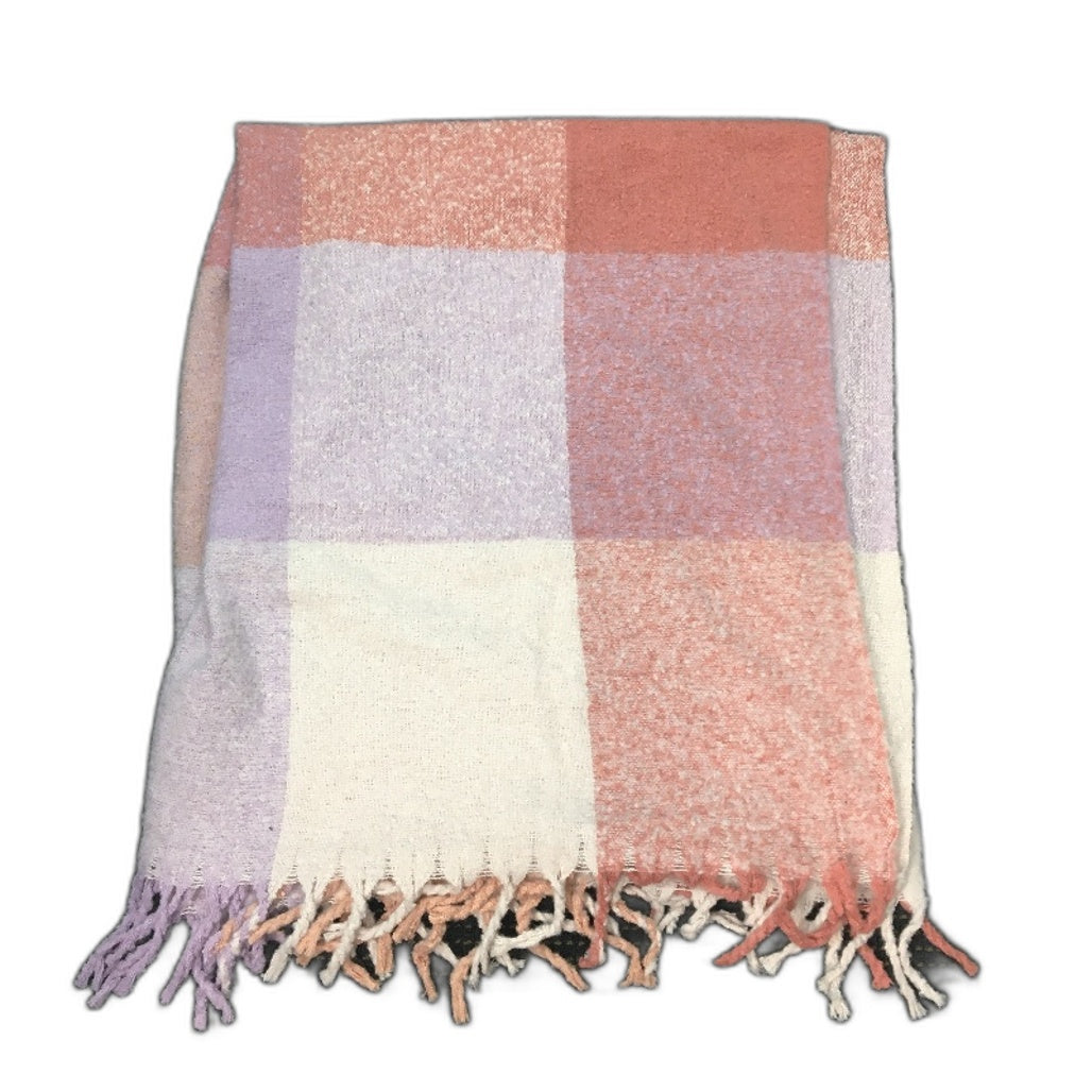 Habitat Pink Check Super Soft Deluxe Fringed Throw Blanket 135x150cm NEW