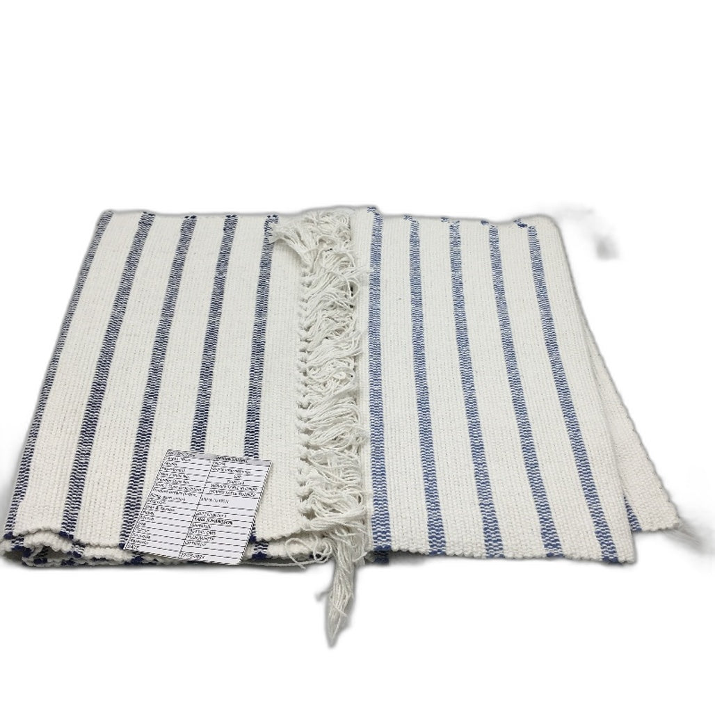 Target 2 Pack 100% Cotton White & Blue Stripe Woven Table Runners NEW