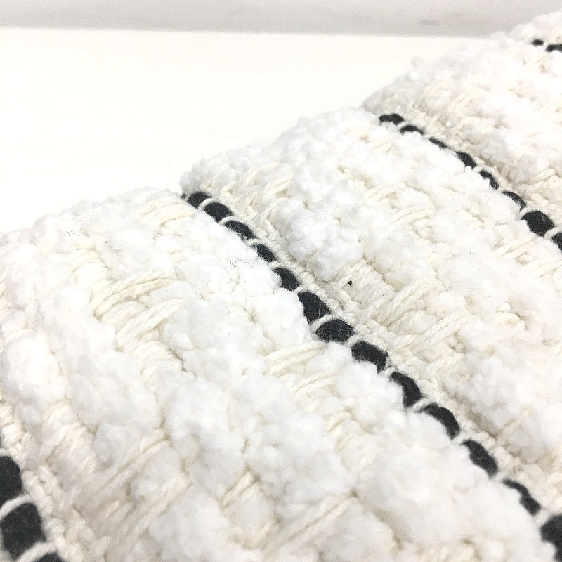 Target Textured Handmade Cotton Cream & Black Stripe Bathroom Floor Mat NEW