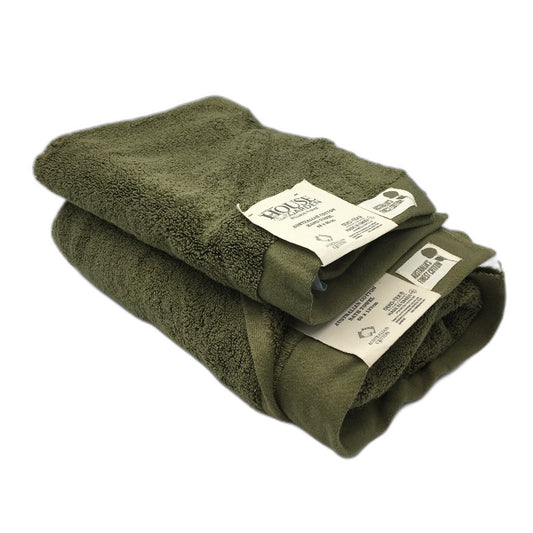 Australian House & Garden Shrub Green 100% Aus Cotton Bath & Hand Towel Set NEW