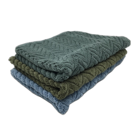 Adairs Mimosa Weaved Textured 3 Piece Multicoloured Hand Towel Set NEW