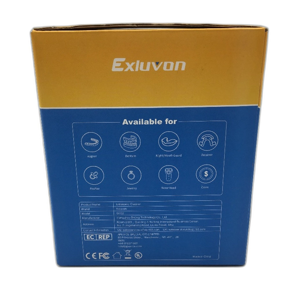Exluvon GT02 Ultrasonic Dental Retainer Cleaner Machine 250ml NEW