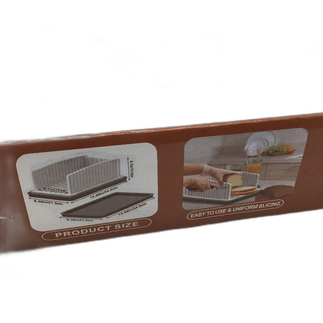 Compact Kitchen Bread Slicer With Crumb Catcher Tray Easy Uniform Slicing NEW