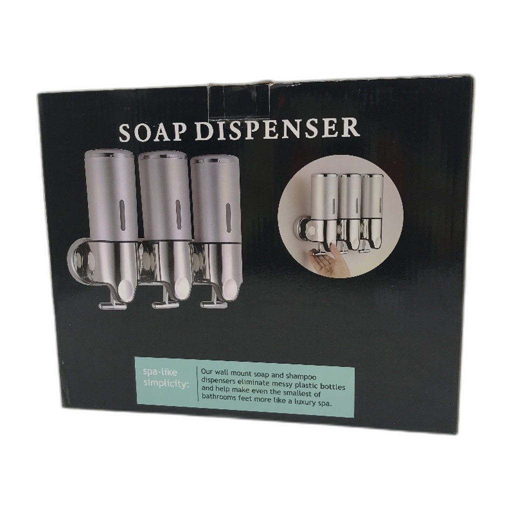 Set of 3 Bathroom Soap Shampoo Conditioner Dispenser Wall Mounted NEW