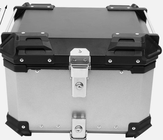 Iproods 45L Motorcycle Aluminium Alloy Silver Tailbox Top Case NEW