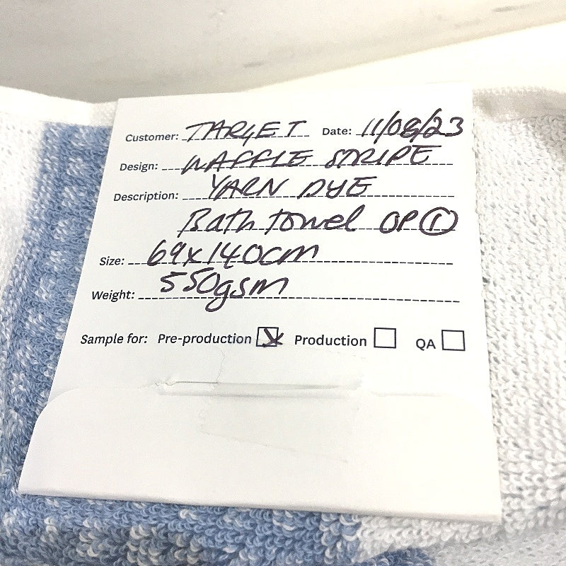 Target 5Pce Mixed Style Cotton Light Blue & White Bath & Hand Towel Set NEW