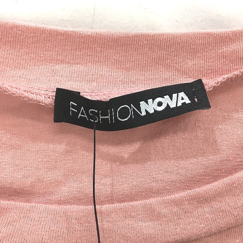 Fashion Nova Salmon Pink The Big City Print Long Sleeve T-Shirt Ladies Sz M NEW