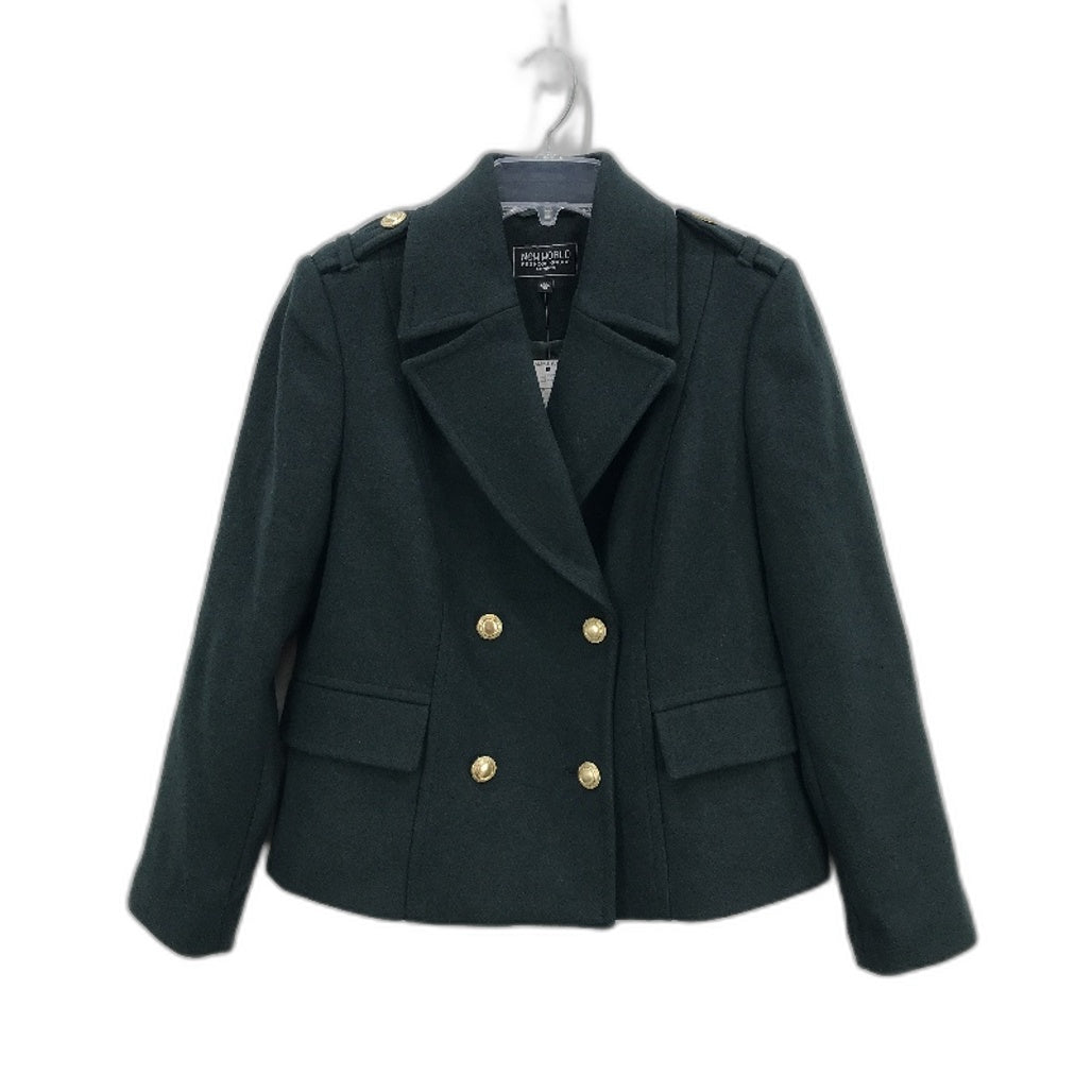New World Myer Sample Wool Blend Green Double Breasted Jacket Ladies Size 10 NEW