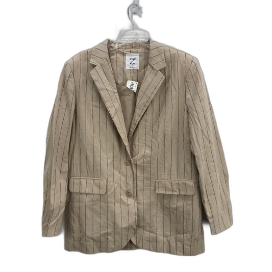 Cotton On Peta Pinstripe Stone Linen Blend June Blazer Jacket Ladies Sze M/L NEW