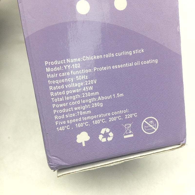 Yueying 32mm French Waves Lavender Purple Hair Crimper Curler Curling Iron NEW