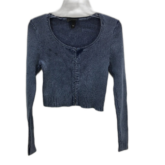 Neon Hart Daija Ribbed Knit Ink Blue Hook Front Top Ladies Size Small NEW