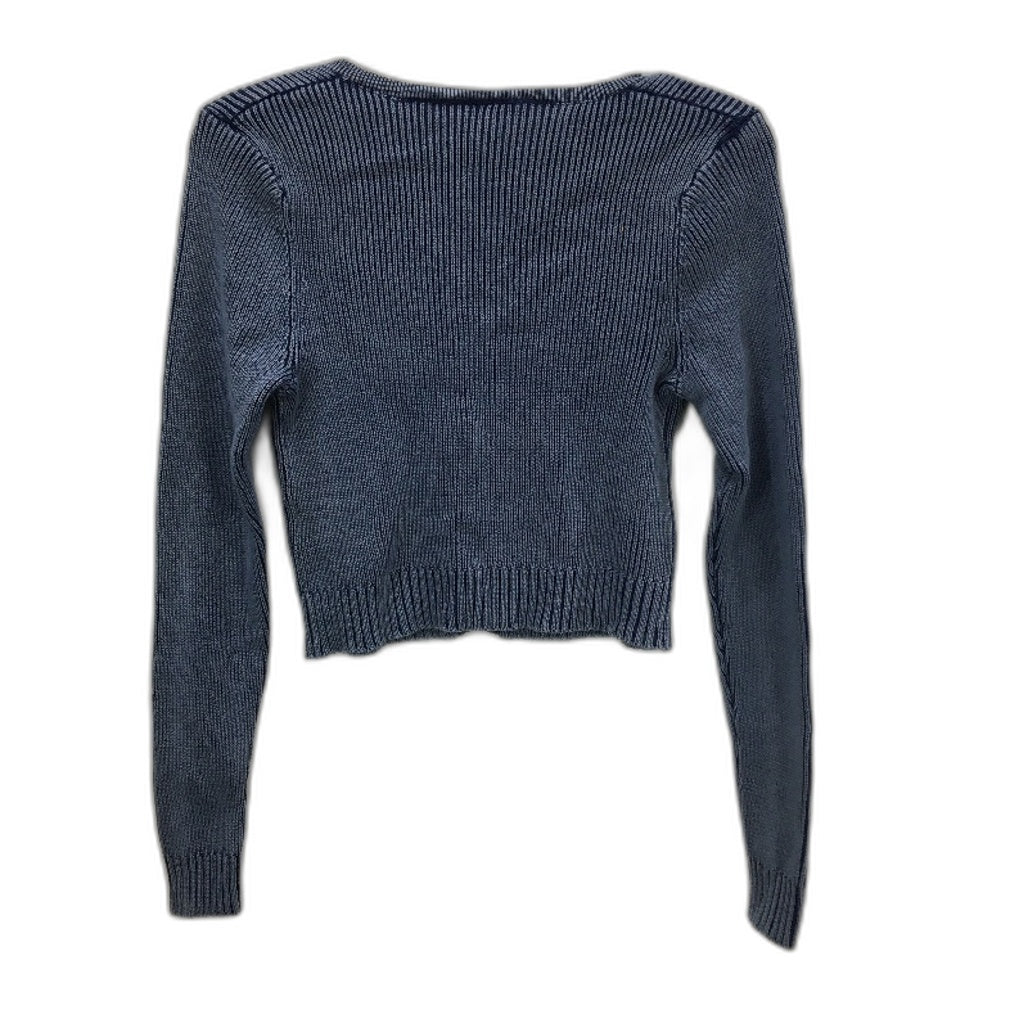 Neon Hart Daija Ribbed Knit Ink Blue Hook Front Top Ladies Size Small NEW