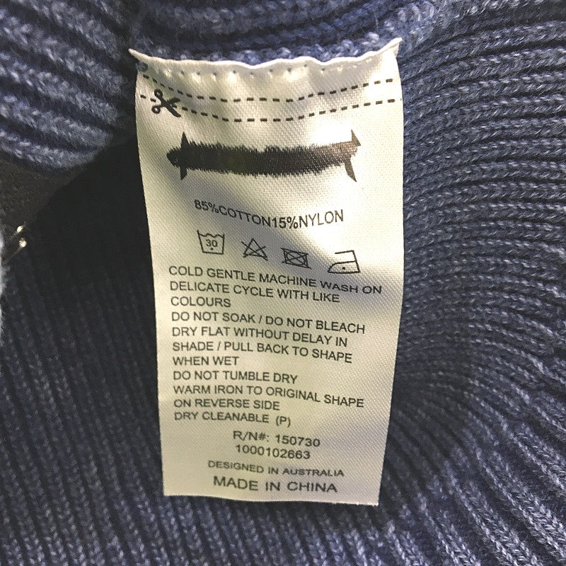 Neon Hart Daija Ribbed Knit Ink Blue Hook Front Top Ladies Size Small NEW