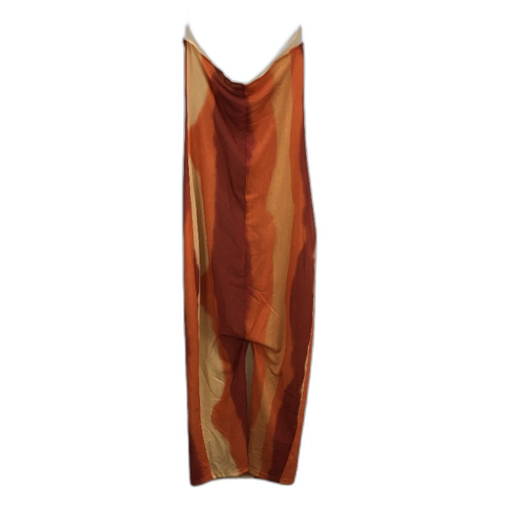 SNDYS Orange Dye Pattern Mesh Midi Tube Dress Ladies Size Small NEW