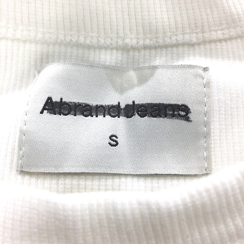 Abrand A Heather Long Sleeve Ribbed White Crop Top Ladies Size Small NEW