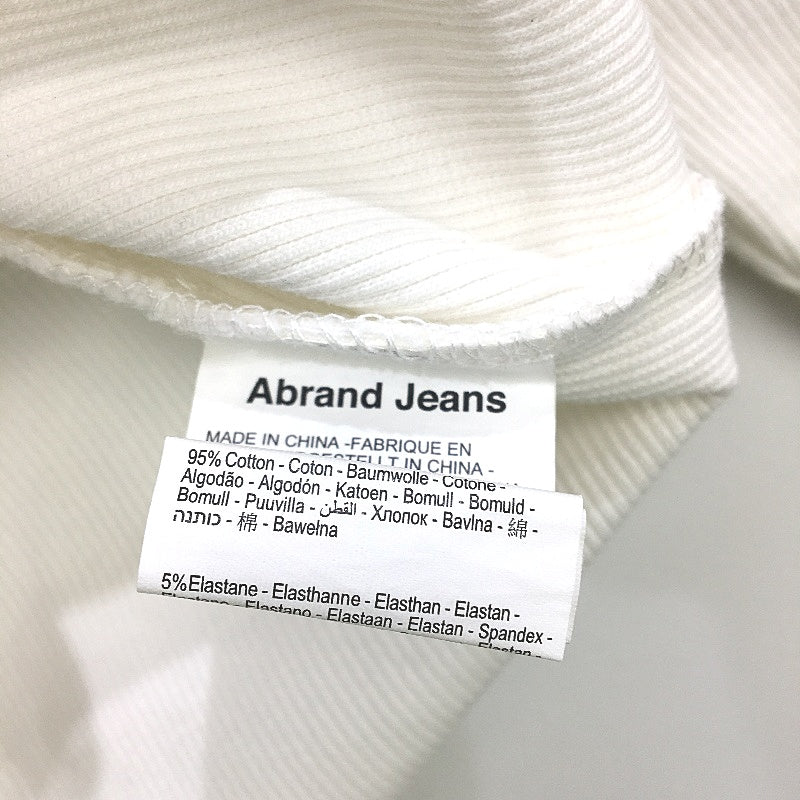 Abrand A Heather Long Sleeve Ribbed White Crop Top Ladies Size Small NEW