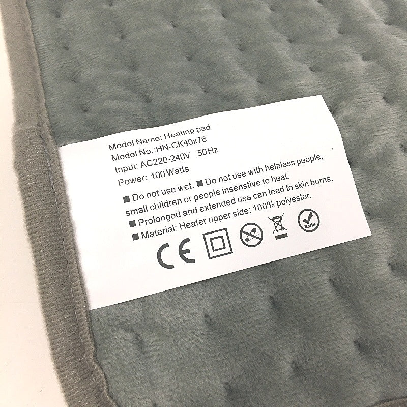 100W Automatic Temp Electric Heating Pad for Pain Relief 76x40cm DEMO