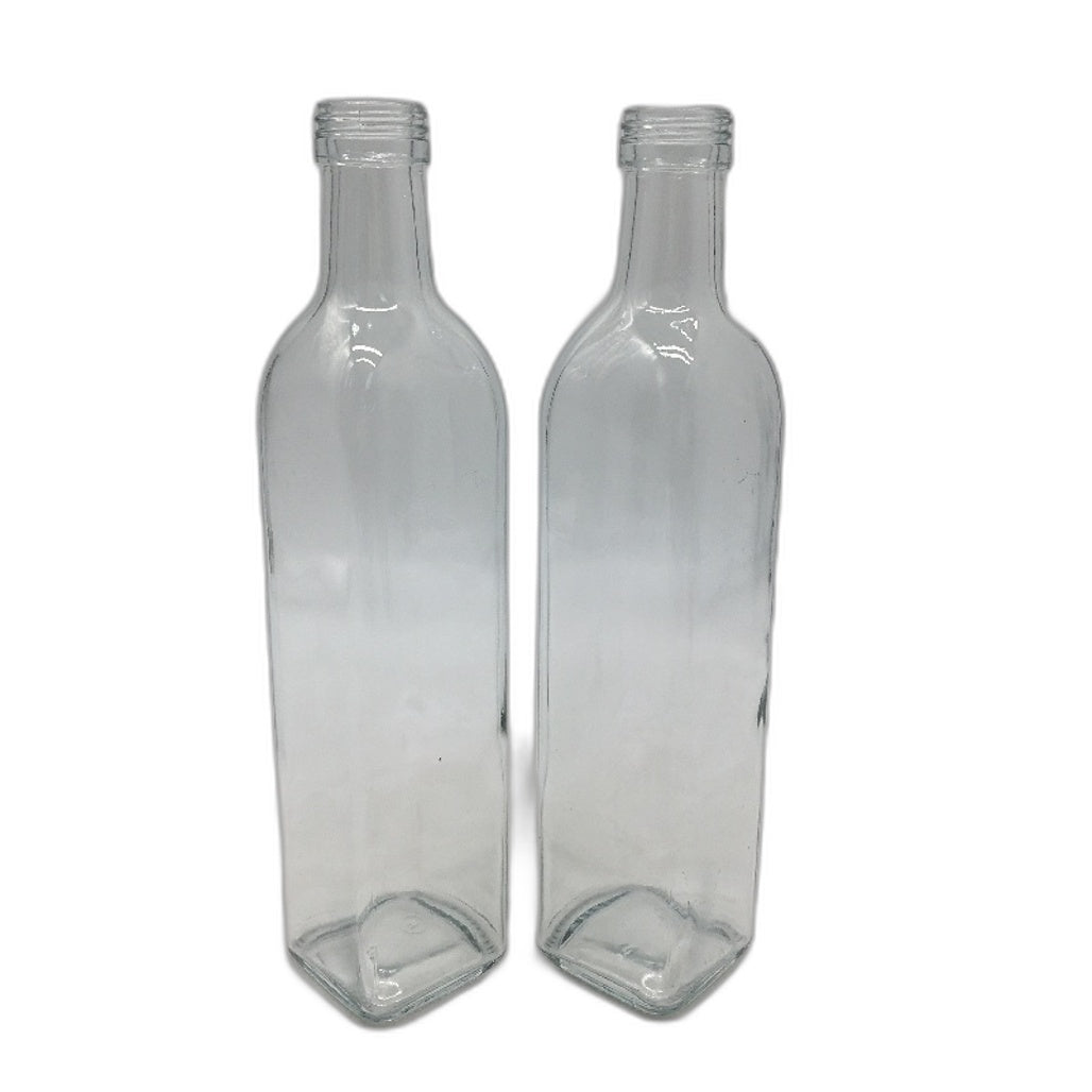 2 Pack 500ml Oil and Vinegar Clear Glass Bottle Dispenser Set NEW