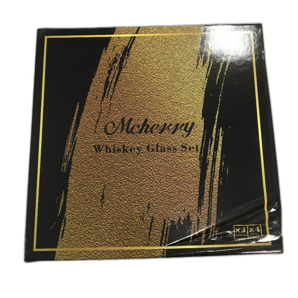 MCHERRY 4 Pack Old Fashioned Whiskey Glasses with Spherical Iceball Molds NEW