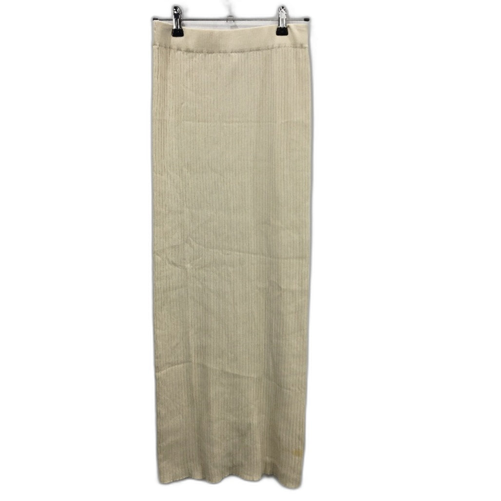 Subtitled Ribbed Knit Cream Viscose Maxi Skirt Ladies Size Small NEW