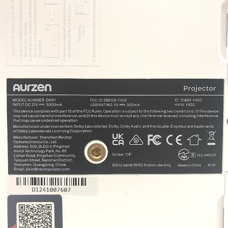 Aurzen EAZZE D1 Native 1080p Bluetooth Mini Smart Home Video Projector DEMO