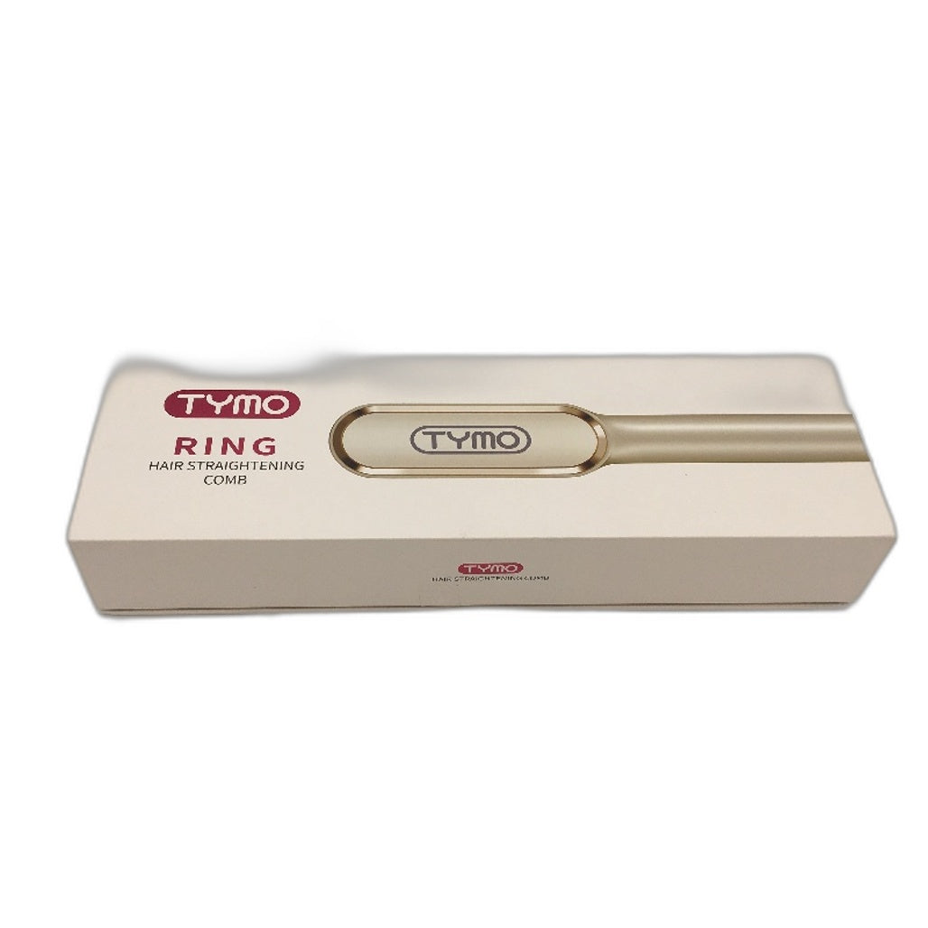 Tymo Ring 5 Temp Hair Straightening Iron Built in Comb in White Gold NEW