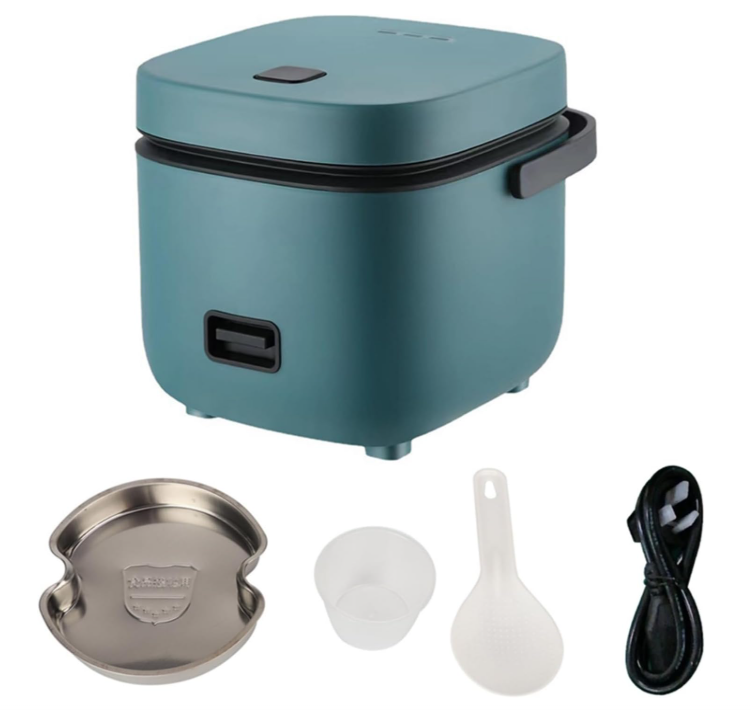 Jiashi 1.2L Mini Rice Cooker Green Travel Small Non-Stick Cooking Pot