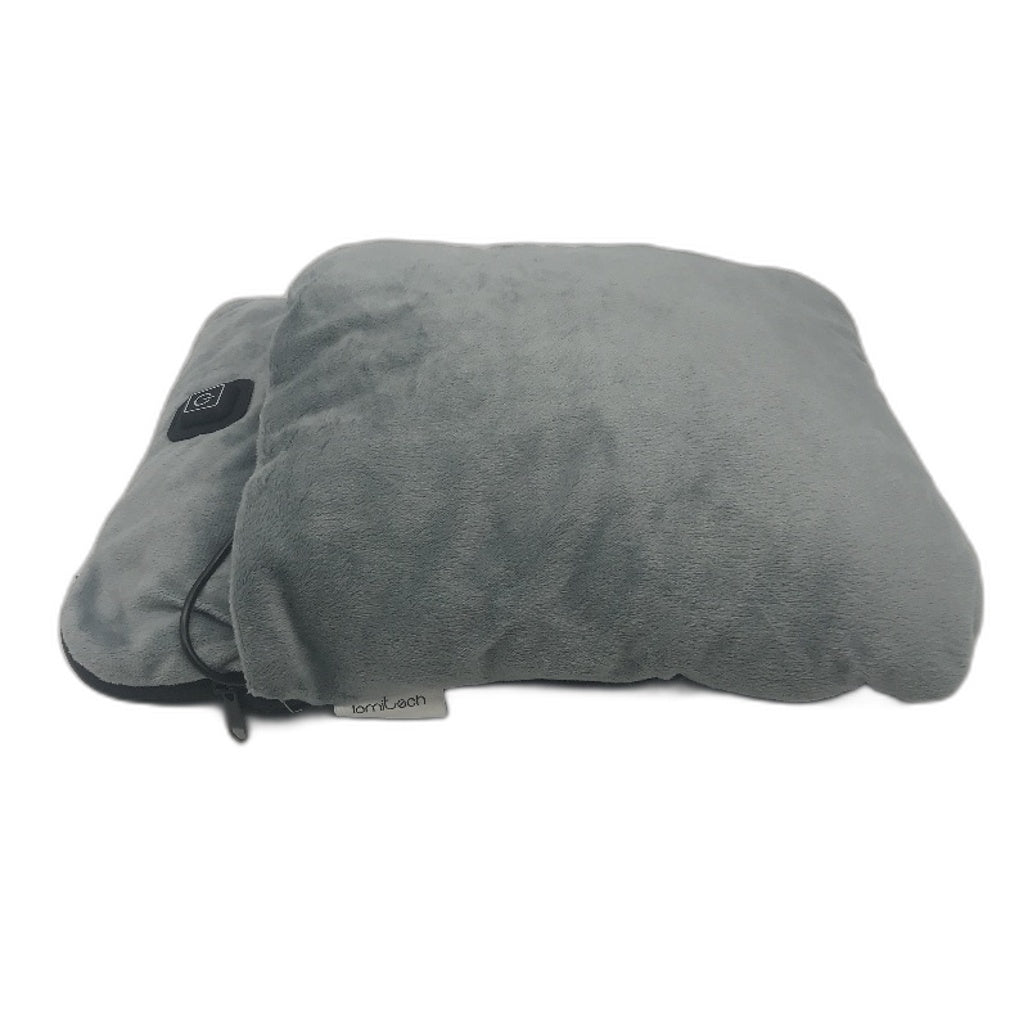 Lomitech Electric Heated Foot Warmer Grey Plush Pillow Foot Pocket