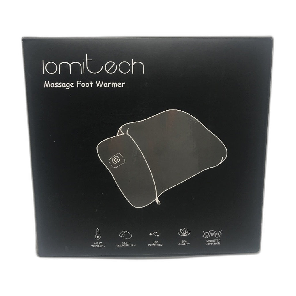 Lomitech Electric Heated Foot Warmer Grey Plush Pillow Foot Pocket