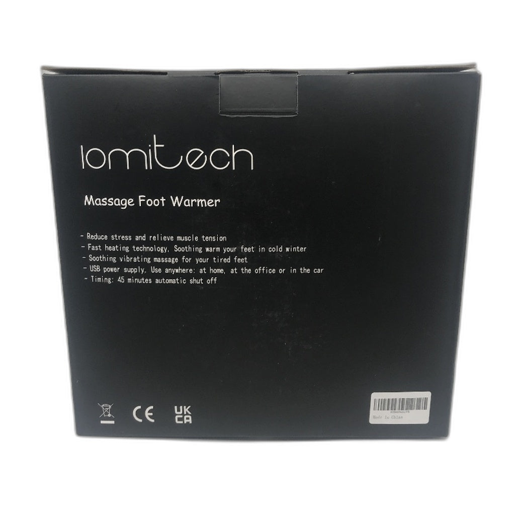 Lomitech Electric Heated Foot Warmer Grey Plush Pillow Foot Pocket