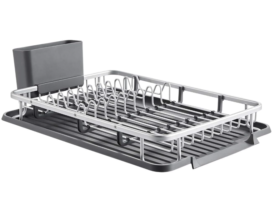 Urackify Kingrack Aluminium Dish Drainer Drying Rack Removeable Drip Tray