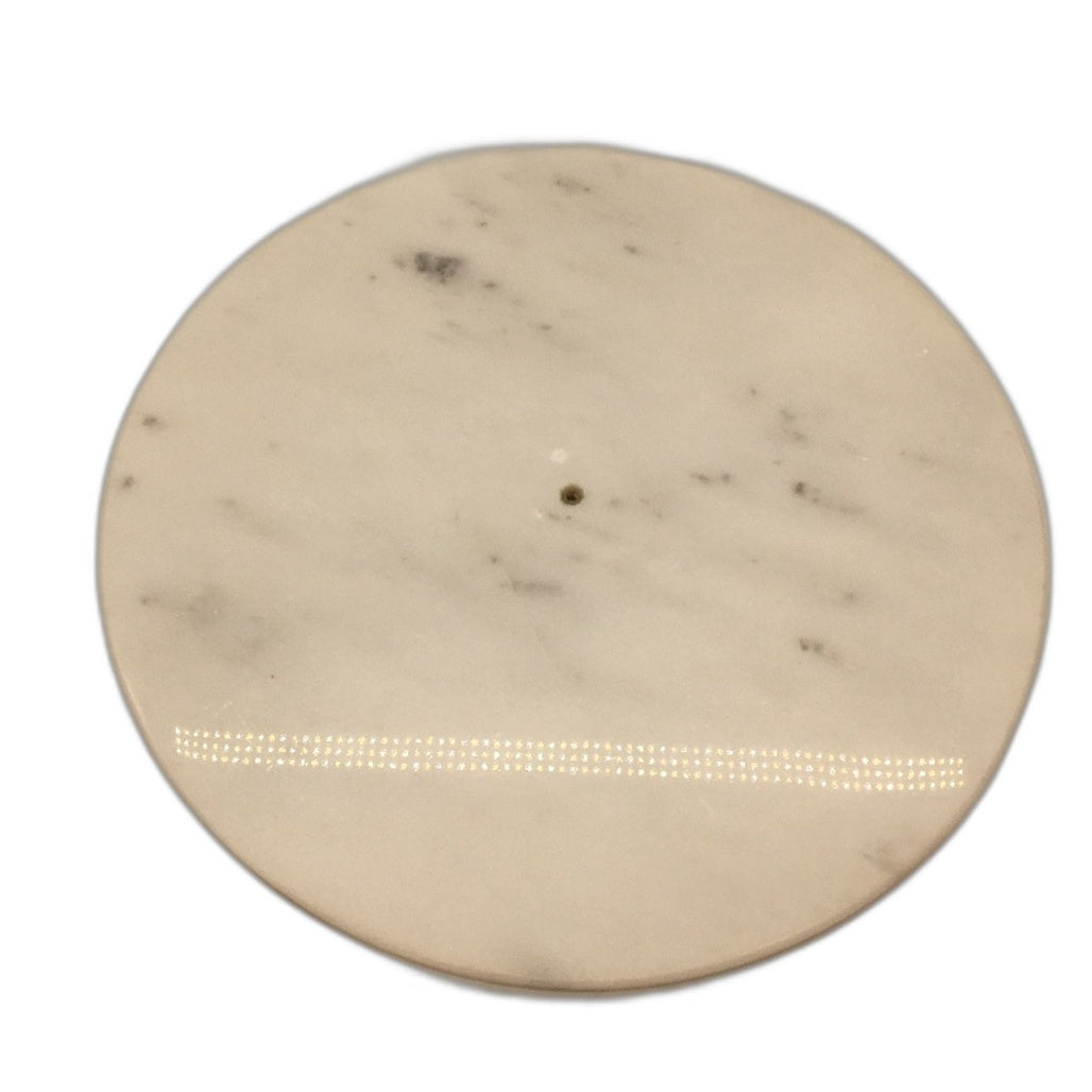 Balin Designs Real Marble Cake Stand White & Gold 9" Round Plate Display Tray