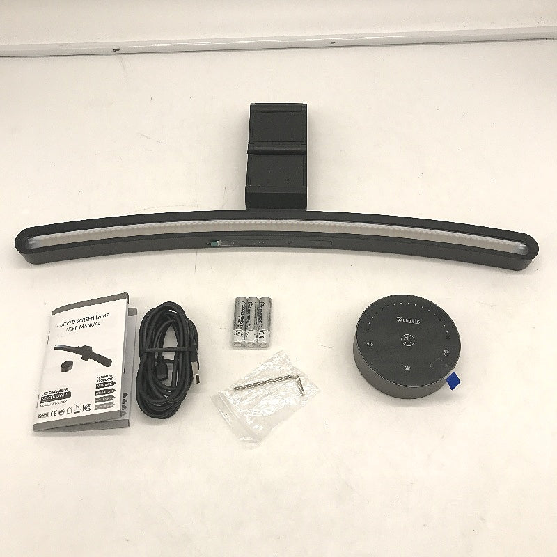 Quntis Black Curved Monitor Light Bar With Remote & Touch Control USB Lamp