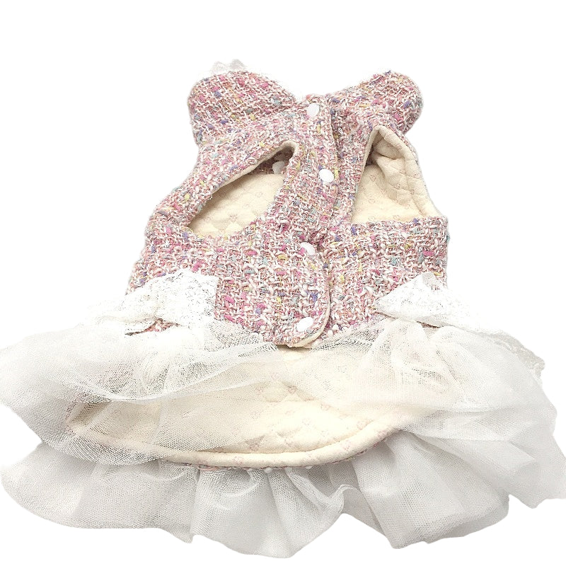 4 Pieces Cute Pink Doggy Tutu Dress & Accessories Bundle Dog Size 2XS