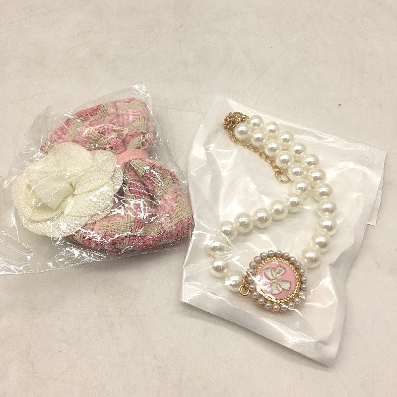 4 Pieces Cute Pink Doggy Tutu Dress & Accessories Bundle Dog Size 2XS