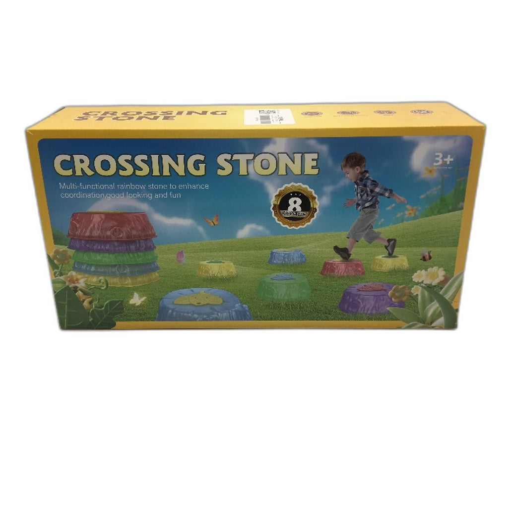 8 Pcs Light-Up Stepping Stones Mutlicoloured Balancing Obstacle Course