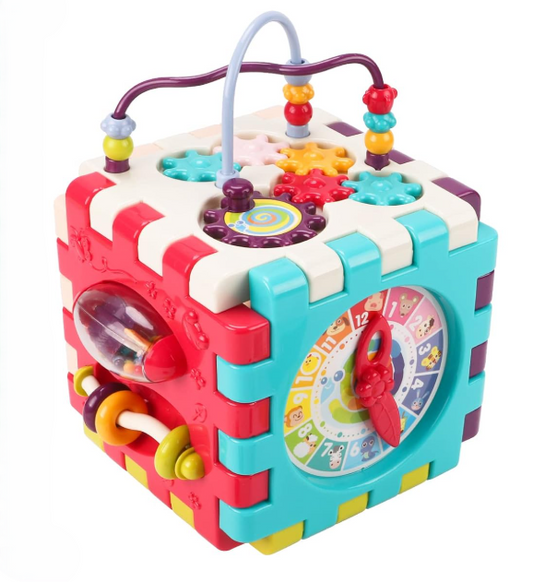 Qizebaby 11-in-1 Activity Cube Baby Toy 3-18 Months Detachable Montessori Box
