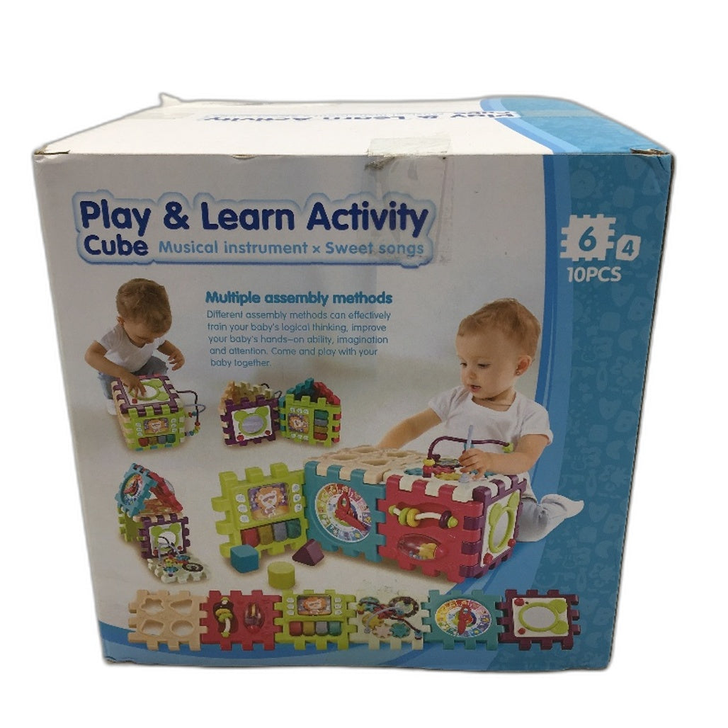 Qizebaby 11-in-1 Activity Cube Baby Toy 3-18 Months Detachable Montessori Box