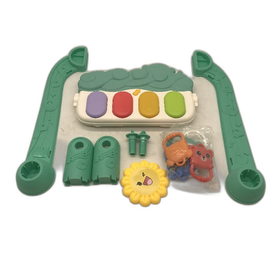 Baby Gym Piano Fitness Petal Activity Playmat With Music Lights Tummy Time Aqua