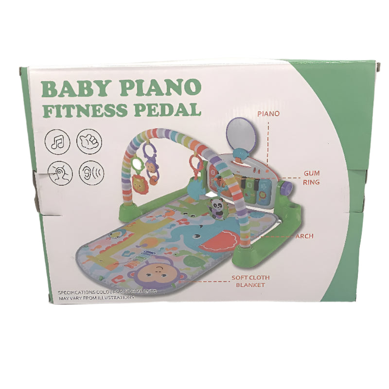 Baby Gym Piano Fitness Petal Activity Playmat With Music Lights Tummy Time Aqua