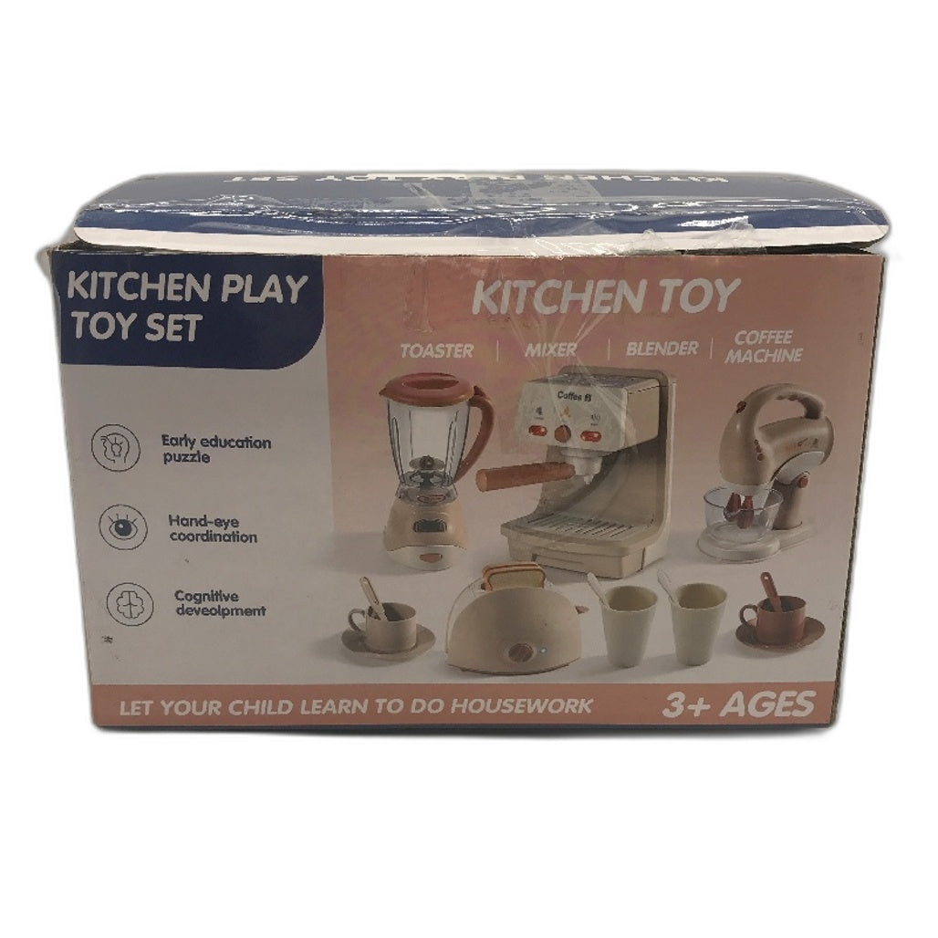 Kitchen Role Play Toy Set Coffee Maker Blender Toaster Realistic Light Sounds