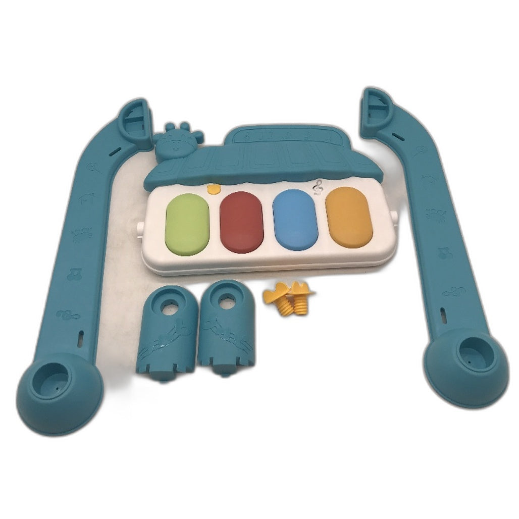Baby Gym Piano Fitness Petal Tummy Time Activity Playmat With Music Lights Blue